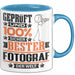 Fotograf Geschenk Lustiger Spruch für Fotograf Geschenkidee Bester Fotograf Der Welt Blau Trendation