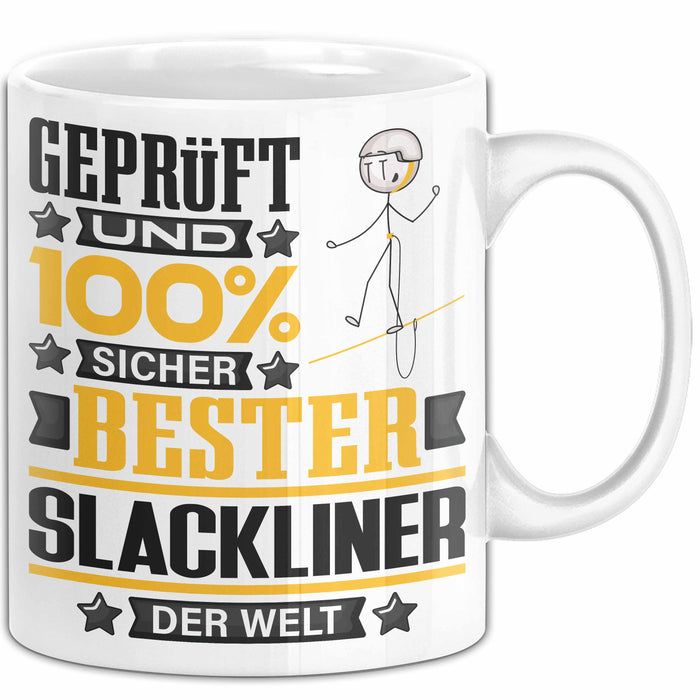 Slackliner Geschenk Lustiger Spruch für Slackliner Geschenkidee Bester Slackliner Der Welt Weiß Trendation