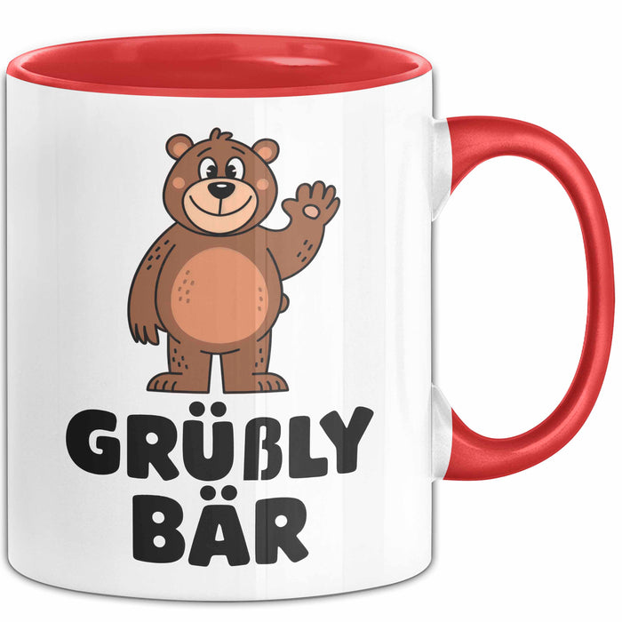 Bär Tierliebhaber Tasse Geschenk Lustige Geschenkidee Spruch Grüßly Bär Rot Trendation