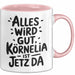 Kornelia Tasse Geschenk Alles Ist Gut Kornelia Ist Jetz Da Geschenkidee Becher mit Name Rosa Trendation
