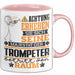Trompeter Geschenk Tasse Lustiger Spruch Erheben Sie Sich Der Trompeter Betritt den Raum Rosa Trendation