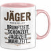 Hirschjäger Jagd Tasse Geschenk Jäger haben Zeit Spruch Rosa Trendation