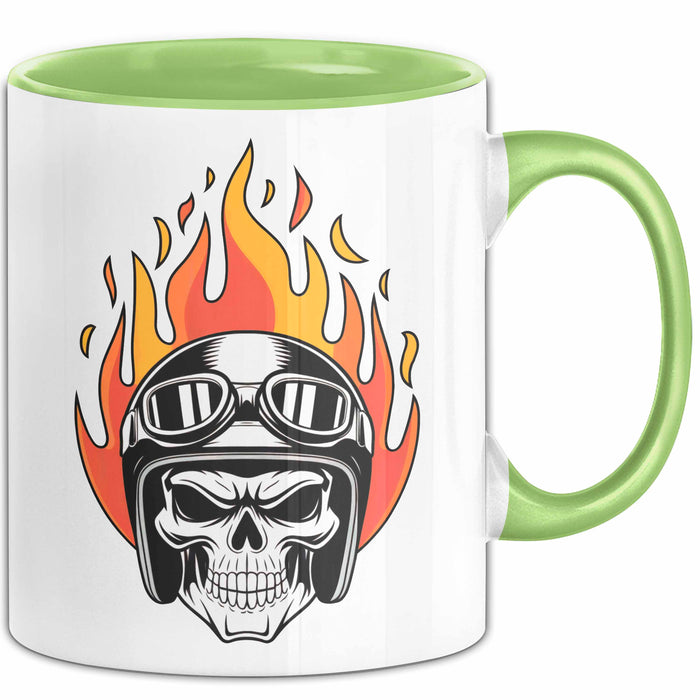 Motorradfahrer Tasse Geschenkidee Biker Lustiger Spruch Geschenkidee Lustig Grün Trendation