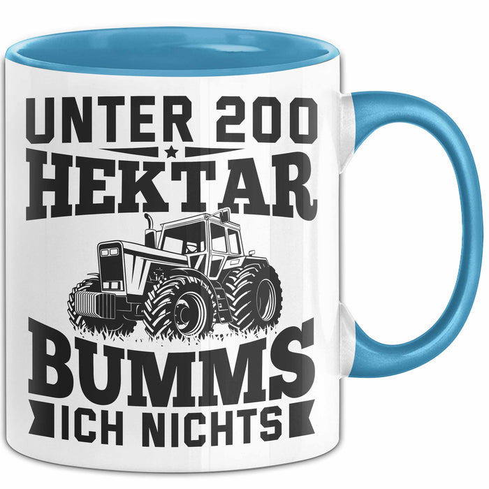 Landwirt Tasse Geschenk Unter 200 Hektar Bumms Ich Nichts Bauer Traktor Becher Blau Trendation