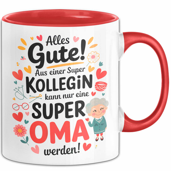 Oma Tasse Geschenkidee Beste Kollegin Oma Geschenk Rot Trendation