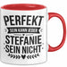 Stefanie Tasse Geschenk Perfekt Sein Kann Jeder Geschenkidee Geburtstag Rot Trendation