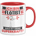 Flötist Tasse Geschenk für Flötist Geburtstag Lustiger Spruch Kaffee-Becher Was Ist Deine Superkraft Rot Trendation