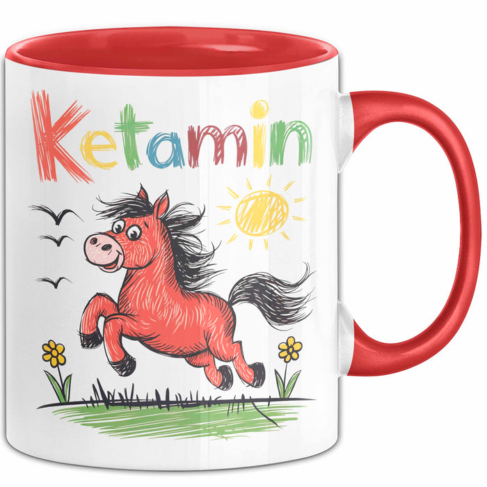 Ketamin Einhorn Tasse Geschenk Lustige Geschenkidee Spruch Ketamin Rot Trendation
