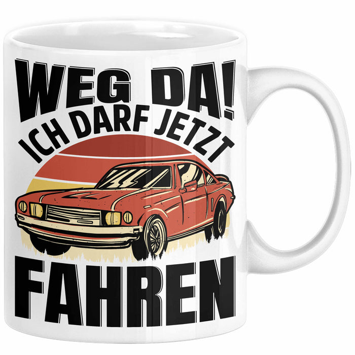 Führerschein Bestanden Geschenk Tasse Führerscheinprüfung Bestanden Geschenkidee Weg Da Ich Darf Jetzt Fahren Weiß Trendation