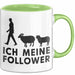 Schaf Tier Bauer Tasse Becher Geschenk Lustige Geschenkidee Spruch Ich Meine Follower Grün Trendation