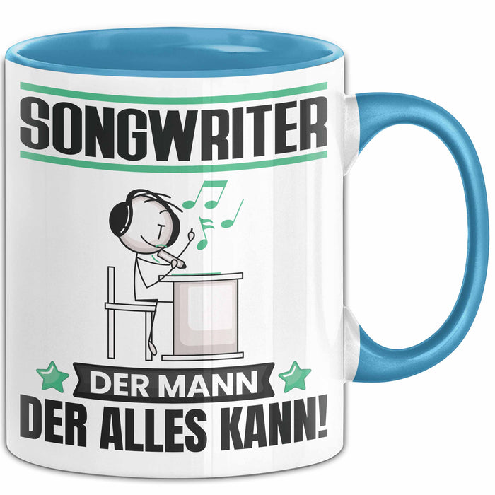 Songwriter Tasse Geschenk für Songwriter Der Mann Der Alles Kann Geschenkidee zum Geburtstag Blau Trendation