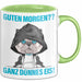 Sarkasmus Tasse Geschenk Lustiger Spruch Guten Morgen Ganz Dünnes Eis Becher Grün Trendation