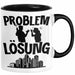 Immobilienmakler Tasse Geschenk für Immo Verkäufer Männer Geschenkidee Problem und Lösung Immobilien Schwarz Trendation