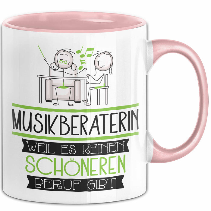 Musikberaterin Weil Es Keinen Schöneren Beruf Gibt Tasse Geschenk für Eine Musikberaterin Lustig Rosa Trendation