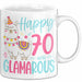 70er Geburtstag Tasse Geschenk Happy 70 And Glamarous Llama Alpaka Liebhaber Geschenkidee zum Geburtstag Weiß Trendation