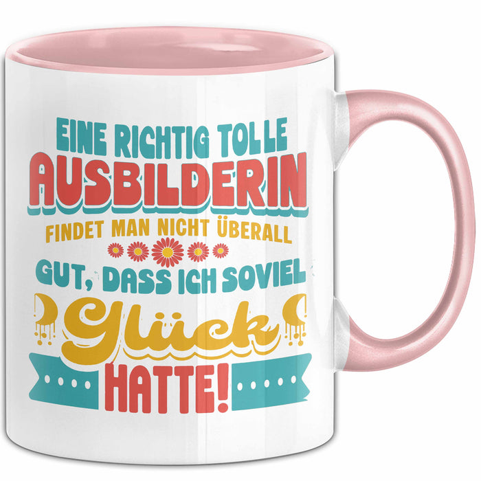 Trainer Coach Tasse Geschenk Lustige Geschenkidee Spruch Eine Richtig Tolle Ausbilderin Findet Man Nicht Überall Rosa Trendation
