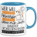 Haustier-Modedesignerin Tasse Geschenk Spruch Wer Will Schon Prinzessin Sein Wenn Man Auch Haustier-Modedesignerin Sein Kann Blau Trendation
