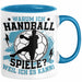 Handball Geschenk Tasse Geschenkidee Handball-Spieler Handballspielerin Mädchen Jungs Kaffee-Becher Warum Ich Handball Spiele? Blau Trendation