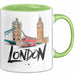 England London Skyline Tasse Geschenk Lustige Geschenkidee Spruch Grün Trendation
