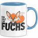 Fuchs Tierliebhaber Tasse Geschenk Lustige Geschenkidee Spruch Bin Halt Ein Fuchs Blau Trendation