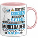 Modelbauer Geschenk Tasse Lustiger Spruch Erheben Sie Sich Der Modelbauer Betritt den Raum Rosa Trendation