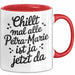 Petra-Marie Tasse Geschenk Chillt Mal Alle Petra-Marie Ist Ja Jetzt Da Geschenkidee Becher mit Name Rot Trendation