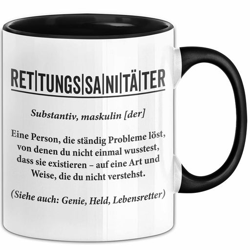 Rettungsdienst Notfallsanitäter Tasse Geschenk Lustige Geschenkidee Spruch Definition Rettungssanitäter Trendation