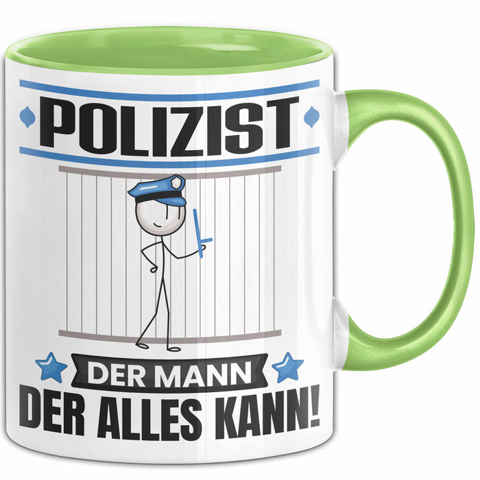 Polizist Tasse Geschenk für Polizist Der Mann Der Alles Kann Geschenkidee zum Geburtstag Grün Trendation