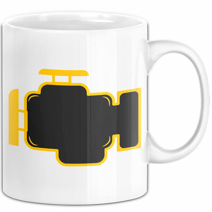 Motorkontrollleuchte Tasse Geschenk Lustige Geschenkidee Weiß Trendation