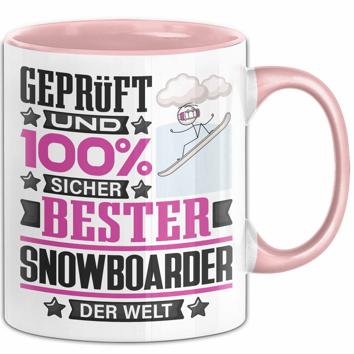 Snowboarder Geschenk Lustiger Spruch für Snowboarder Geschenkidee Bester Snowboarder Der Welt Rosa Trendation