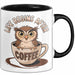 Sarkastische Eule Tier Kaffee Tasse Geschenk Lustige Geschenkidee Spruch Das Leben Beginnt Nach Dem Kaffee Schwarz Trendation