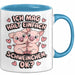 Schweinebauer Schweine Tier Tasse Geschenk Lustige Geschenkidee Spruch Ich Mag Halt Einfach Schweinchen Ok Blau Trendation