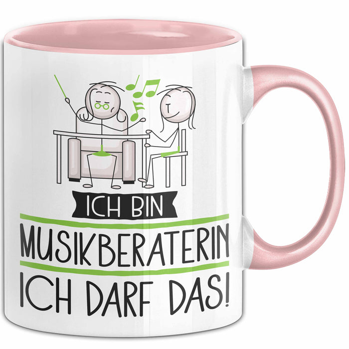Geschenk für Musikberaterin Tasse Lustige Geschenkidee Geburtstag Ich Bin Musikberaterin Ich Darf Das Rosa Trendation