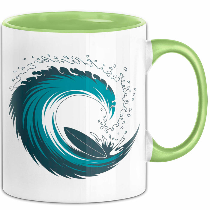 Surfer Tasse Geschenkidee Wellenreiter Lustiger Spruch Geschenkidee Lustig Grün Trendation