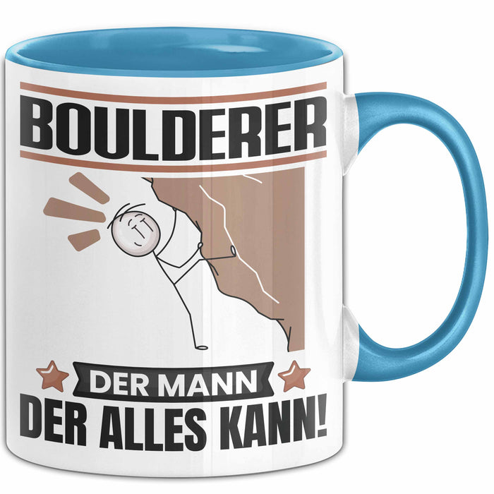 Boulderer Tasse Geschenk für Boulderer Der Mann Der Alles Kann Geschenkidee zum Geburtstag Blau Trendation