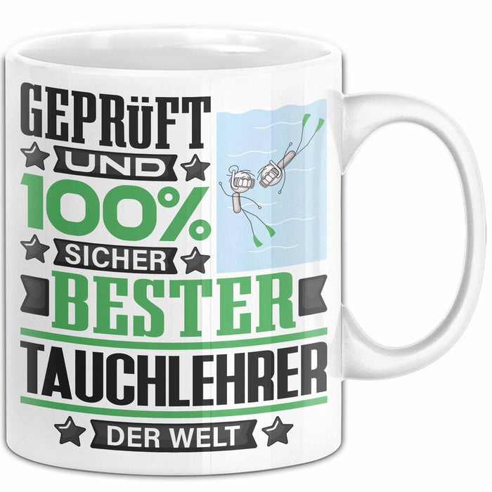 Tauchlehrer Geschenk Lustiger Spruch für Tauchlehrer Geschenkidee Bester Tauchlehrer Der Welt Weiß Trendation