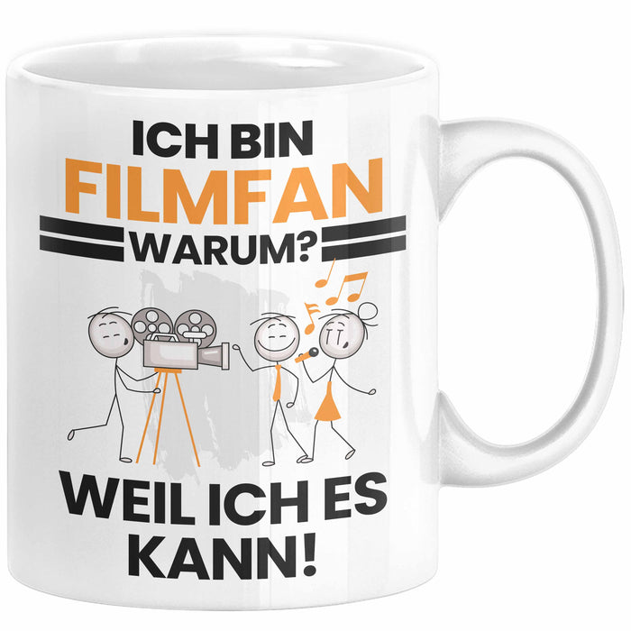 Filmfan Geschenk Tasse Lustiger Spruch Ich Bin Filmfan Warum Weil Ich Es Kann Geschenkidee Bester Filmfan Geburtstag Kaffee-Becher Weiß Trendation