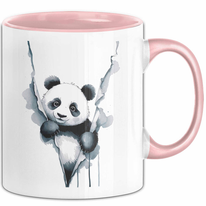 Panda Tierliebhaber Tasse Geschenk Lustige Geschenkidee Spruch Rosa Trendation