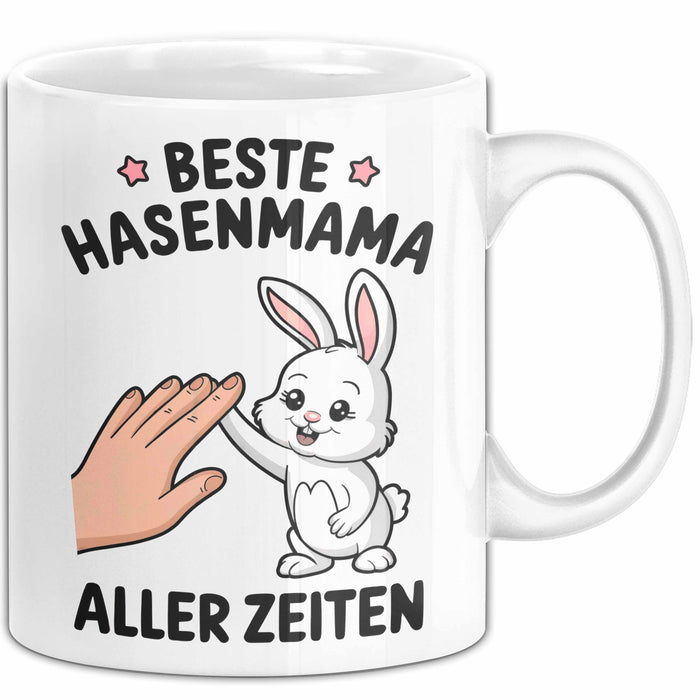 Kaninchen Hase Tierliebhaber Tasse Geschenk Lustige Geschenkidee Spruch Beste Hasenmama Aller Zeiten Weiß Trendation