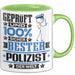 Polizist Geschenk Lustiger Spruch für Polizist Geschenkidee Bester Polizist Der Welt Grün Trendation