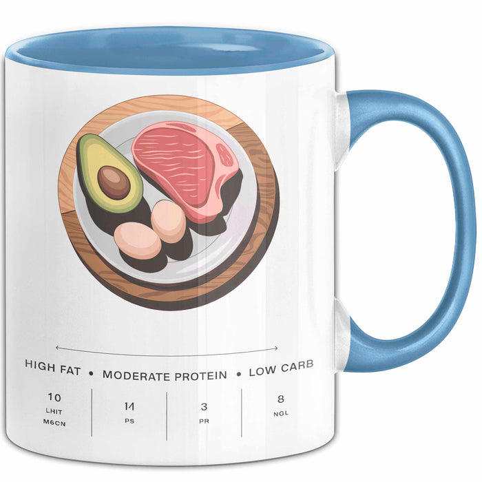 Keto Diät Fan Tasse Geschenk Lustige Geschenkidee Spruch Für Low Carb Liebhaber Blau Trendation