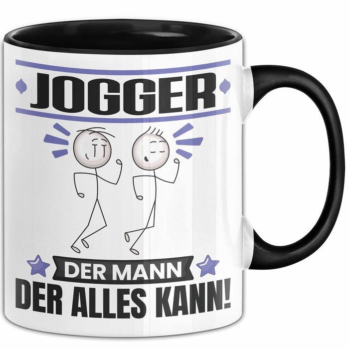 Jogger Tasse Geschenk für Jogger Der Mann Der Alles Kann Geschenkidee zum Geburtstag Schwarz Trendation