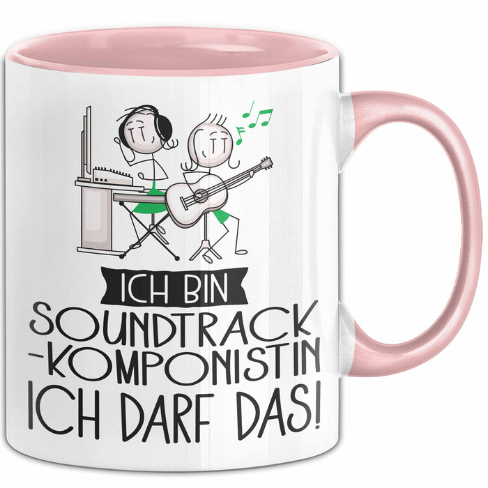 Geschenk für Soundtrack-Komponistin Tasse Lustige Geschenkidee Geburtstag Ich Bin Soundtrack-Komponistin Ich Darf Das Rosa Trendation