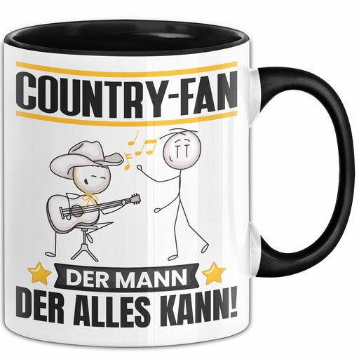 Country-Fan Tasse Geschenk für Country-Fan Der Mann Der Alles Kann Geschenkidee zum Geburtstag Schwarz Trendation