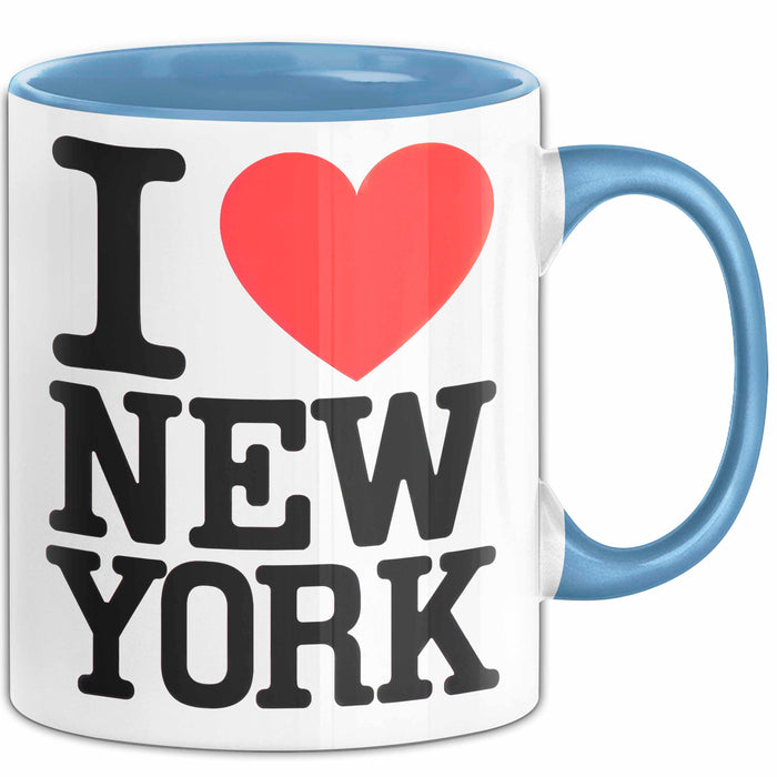 New York City USA Tasse Geschenk Lustige Geschenkidee Spruch Ich Liebe New York Blau Trendation