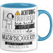 Musikbloggerin Tasse Geschenk Lustiger Spruch Bitte Erheben Sie Sich Seine Majestät Die Musikbloggerin Betritt Den Raum Blau Trendation