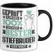 Stiefbruder Geschenk Lustiger Spruch für Stiefbruder Geschenkidee Bester Stiefbruder Der Welt Schwarz Trendation