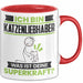 Katzenliebhaber Tasse Geschenk für Katzenliebhaber Geburtstag Lustiger Spruch Kaffee-Becher Was Ist Deine Superkraft Rot Trendation