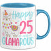 25er Geburtstag Tasse Geschenk Happy 25 And Glamarous Llama Alpaka Liebhaber Geschenkidee zum Geburtstag Blau Trendation