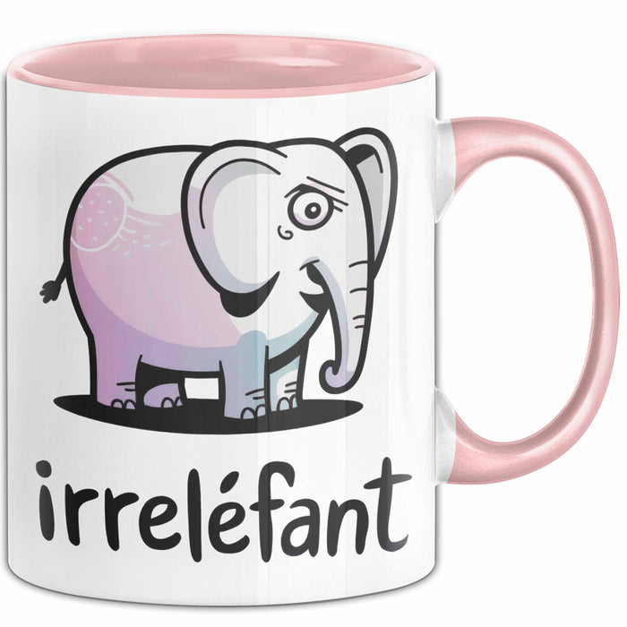Elefant Tier Tasse Geschenk Lustige Geschenkidee Spruch Irrellefant Rosa Trendation